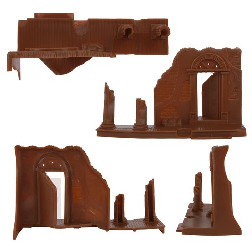 BMC CTS Estate Ruins Destroyed Mansion - 13pc Plastic Figure Playset Accessories