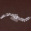 JIALWSJWAN Handmade Rhinestone Hair Comb for Brides, White
