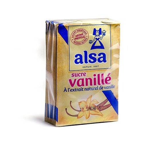 Alsa Vanilla Flavored Sugar with Natural Vanilla Extract - 12 x 7.5 g pack
