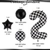 40 Inch Checkered Number Balloon 2 Black and White Two Fast Race Car Birthday Balloons Baby Hippie Smile Party Shower Boys 2nd Birthday Race Car Theme Party Decor Supplies 5 Pcs