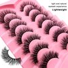 7 Pairs Cat-Eye Lashes Flu-ffy 15mm Fox Eye Lashes Curly Volume Eyelashes Faux Mink Lashes that Look Like Extensions Lashes Wispy False Eyelashes Natural Look(Z03)