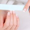 Semi Cured Gel Nail Strips French Nail Tips UV Gel Nail Stickers - Long Lasting Silver Glitter Gel Nail Stickers 20 Pieces Nail Polish Strips Works with UV Nail Lamp Easy Application & Removal