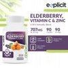 All Natural Elderberry, Vitamin C & Zinc Supplement - Triple Immunity Booster - Extra Strength 3 Month Supply - Supports Immune Health - Made in USA