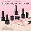 modelones Builder Nail Gel Set, 6 Colors Gel Builder 8-in-One, Jelly Nude Pink Hard Gel Builder Nail Polish Nail Strengthener Extension Gel LED Nail Lamp Cured Color Base Nail Glue Gel in a Bottle