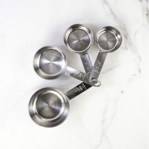 Mrs. Anderson’s Baking Measuring Cups, Engraved Measurements for Liquid or Dry Ingredients, Stainless Steel, 4-Piece Set