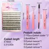 BTLLSSH Lash Extension Kit DIY 240pcs Lash Clusters Eyelash Extension Kit Individual Lashes Kit with Lash Bond & Seal Remover Lash Tweezers for Self Use (003C-0.31-0.63INCH-WovenStyle)