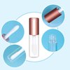 Mydio 50 Pack 1.2ML Clear Mini Lip Gloss Tube Empty Lip Balm Containers With Rose Gold Lid for Lipstick (Rose Gold)