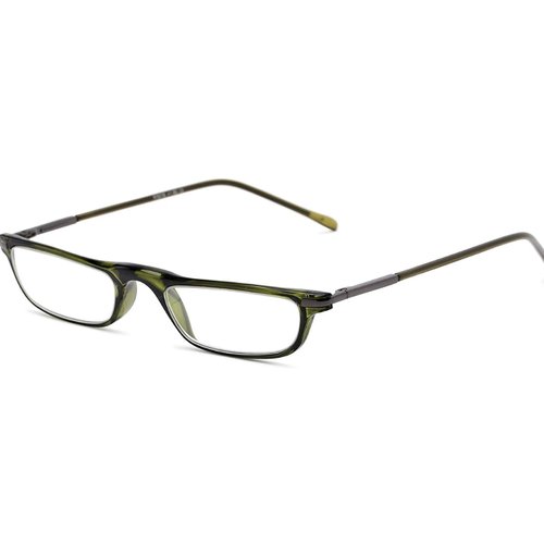 The Posh Reader Reading Glasses, Spring Hinge Metal Rectangle Frame for Men and Women + 2.00 Green