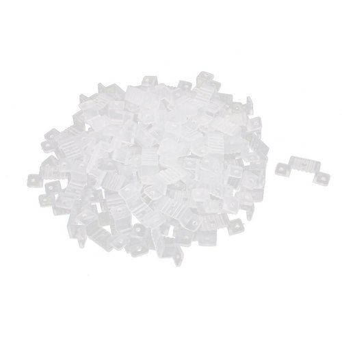uxcell 16mm x 6mm Plastic LED Light Strip Fixing Mounting Bracket Clear 100pcs