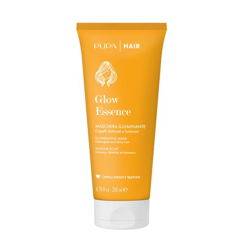 Pupa Milano Glow Essence Illuminating Mask - Hair Mask with Argan Oil to Nourish and Boost Shine - Coconut Oil to Restore Scalp - 8.45 oz