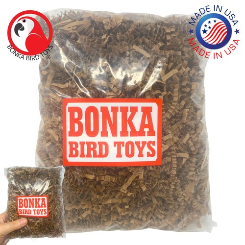 Bonka Bird Toys 1574 Natural Crinkle Paper Foraging Bird Craft Basket Shred