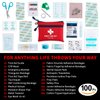 Protect Life First Aid Kit for Home/Business | HSA/FSA Eligible Emergency Kit | Hiking First aid kit Camping | Travel First Aid Kit for Car|Small First Aid Kit Travel/Survival Medical kit - 100 Pieces