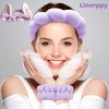 Linvrppy headband set,Ultra Absorbent Twist Hair Turban Drying Cap Hair Wrap,Bunny Ears Headbands Head Wraps, SPA Headband for Washing Face Wristband Set Puffy Padded Headwear Non Slip Hair Accessory
