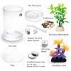 Oltraman Betta Fish Tank, 360 Aquarium with LED Light, 1 Gallon Fish Bowl, Small Fish Tank Starter Kit, Beta Fish Tank Self Cleaning as Desktop Decoration for Office Home Room Decor