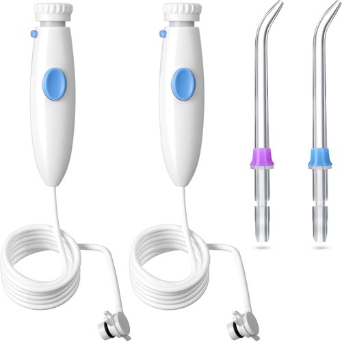 Oral Hygiene Accessories Standard Water Hose Plastic Handle with Water Flosser Replacement Jet Tip, Compatible with Waterpik Oral Irrigator WP-100 WP-300 WP-660 WP-900 (4 Pieces)