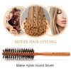 Bristle Round Brush Hair Curler,Boar Bristle Round Brush For Blow Drying，Nylon Hair Brush， Volume,Styling,Curling & Curly,Wavy,Thick,or Thin Hair on Men & Women