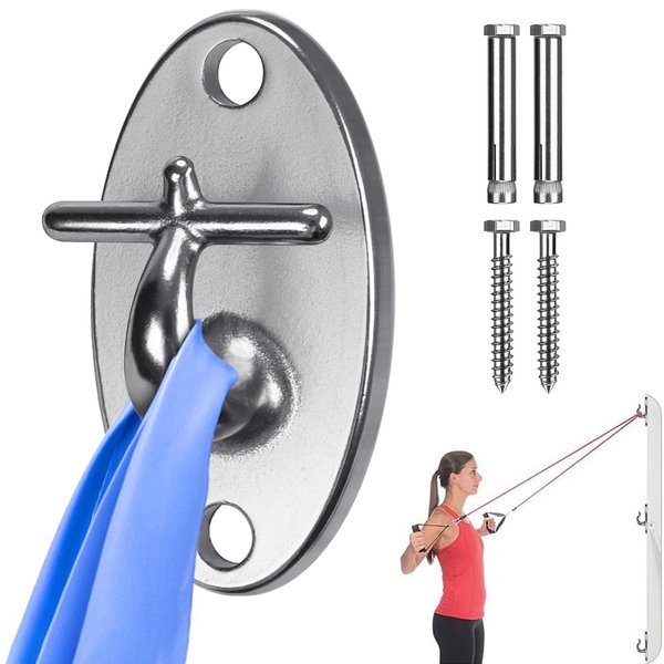 1Pcs Resistance Band Wall Anchor Stainless Steel Workout Band Anchor 1000 lbs Capacity Wall Hooks for Exercise Band Hooks Workout Wall Mount Anchor Bracket for Suspension Training Exercise Band Hook