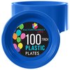 Exquisite 7 Inch. Dessert Plates Dark Blue Plastic Plates Disposable, 100 Count Dark Blue Plate Set, Disposable Plates For Party, Plastic Plates For Party, Great Party Supplies & Plastic Party Plates