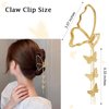 TEBIEKOY Butterfly Hair Claw Clips for Women, 2 Pcs Metal Tassel Bow Hair Claws for Thick Thin Curly Fine Hair, Cute Metal Hair Claw Clips Accessories