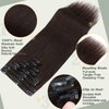 Clip in Hair Extensions Human Hair Full Head 8 Pieces 18 Clips 100% Real Silky Human Hair 22"-110g Dark Brown (#2)