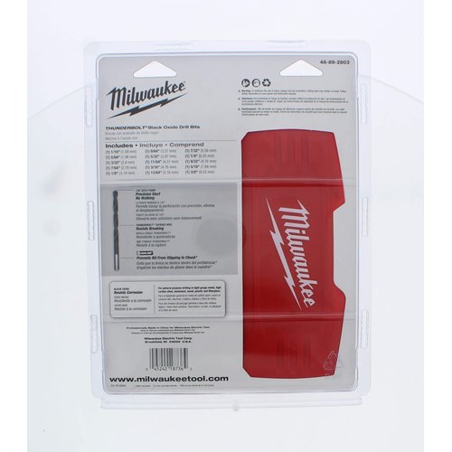 Milwaukee 48-89-2803 15-Piece Thunderbolt Black Oxide Drill Bit Set