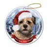 Holiday Pet Gifts Border Terrier Santa Hat Dog Porcelain Christmas Tree Ornament