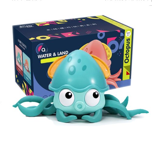 Cartoon Bath Toys Octopus Clockwork Mini Cute Swim Learning to Walk Baby Bathtub Toys Infant Water Land Classic Toy for Children (Octopus Green)