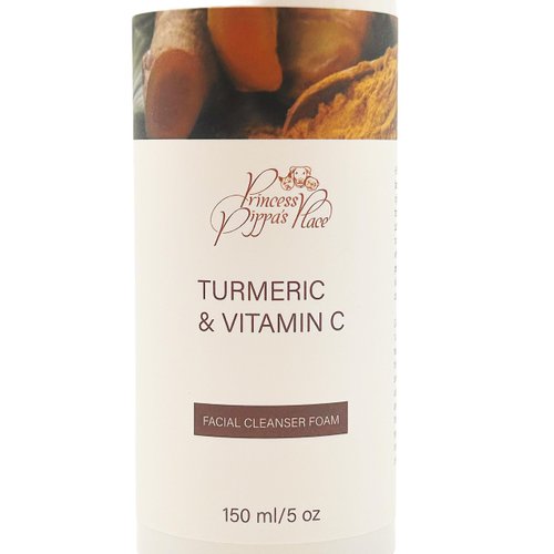 Foaming Facial Cleanser with Attached Exfoliating Brush (5 Oz), Foaming Face Wash for Oily Skin, Acne Skin Care Daily Face Wash for Morning Night, Men and Women of All Skin Types (Turmeric) Pack-1