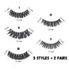 PearlGirl False Eyelashes Russian Strip Lashes D Curl Fluffy Wispy Natural Cat Eye Look Like Fake Eyelash Extensions 10 Pairs Multipack (D Curl- 5 Styles01)