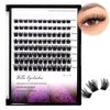 Dedila 96pcs Mixed 8-10-12-14mm/10-12-14-16mm Thick Base Dramatic Black Soft Cluster Individual False eyelashes Wide Stem 5D Volume Eye Lashes Extensions (8-10-12-14mm)