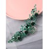 Brihasory Bride Wedding Hair Comb Rhinestone Bridal Hair Accessories Flower Hair Piece Party Prom Valentine Day Side Comb Crystal Hair Clips for Women and Girls Hair Decoration(Green)