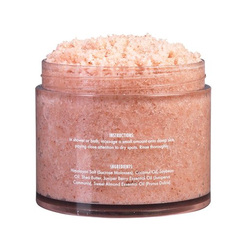 Himalayan Pink Sea Salt Body Scrub for Men Women Exfoliation Juniper Berry – Exfoliating Pink Sea Salt for Face Scrub, Body Scrub, Foot Scrub by Manos Soap Co. – 8 oz