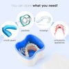 Denture Case Orthodontic Retainer Holder Mouth Guard Night Case, Denture Bath Cleaning Soaking Cup with Strainer and Lid (Blue)