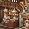 TuKIIE DIY Miniature Dollhouse Kit with Furniture, 1:32 Scale Opened & Closed Mini Cube Wooden Doll House Creative Room for Kids Teens Adults(Bagel Time)