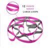 SANKUU Yoga Straps Stretching Strap with 12 Loops Workout Poster, Straps for Stretching Physical Therapy Equipment Long Stretch Out Bands for Exercise, Pilates and Gymnastics for Women Men (Pink)