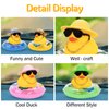 wonuu Car Rubber Duck, Yellow Duck Decoration Dashboard with Sun Hat Swim Ring Necklace Sunglasses for Car Dashboard Decorations