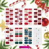 8 Sheets Christmas Nail Wraps Full Stickers Nail Polish Strips, DIY Self-Adhesive Glitter Nail Art Decals Snowflake Santa Claus Xmas Tree Red Green Party Decor with 1 Pcs Nail Files (128 Pieces)