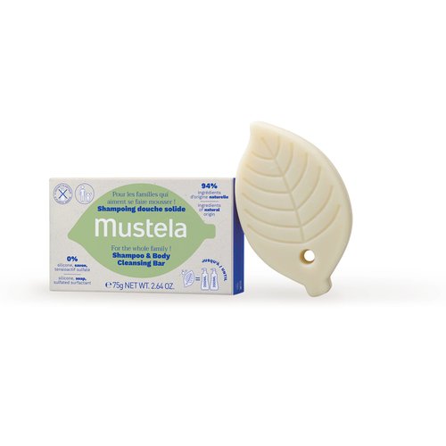 Mustela Solid Shampoo &amp; Body Cleansing Bar for Baby, Kid &amp; Adult - with Avocado Oil &amp; Olive Oil -...