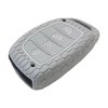 REPROTECTING Silicone Rubber Key Fob Cover Compatible with 2016-2021 Hyundai Elantra Elantra GT Ioniq Sonata Tucson SY5MDFNA433《not for Keys with Eject/fold Buttons》(4 Button Smart Key, Black Grey)
