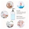 Refillable 32oz Dispenser Plastic Bottle 2pack with Steel Pumps, 1 Liter Crystal Clear Multi-Use Empty Container with Funnel for Shampoo, Conditioner, Body Wash, Liquid Hand Soap, Lotion