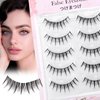 MSQ False Eyelashes Looks So Natural 12mm Faux 3D Mink Lashes 5 Pairs Natural Look Thick Soft Cat Eye Wispy Lashes Shy' Reusable Fake Eyelashes Contact Lens Friendly Easy to Apply