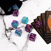 48 PCS MTG Counter Dice Magic The Gathering Counters Status Tokens Starry Sky Life D6 Dice Set for MTG Cards Game Night Accessories (Turquoise&Lilac, Navy&Purple)