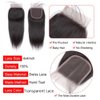RIVPOIG Lace Closure Transparent Lace Closure 4x4 Closure Brazilian Straight Lace Closure Lace Closure Human Hair Lace Closure Free Part Natural Hair Color Black (4×4 Transparent lace closure, 12inch)