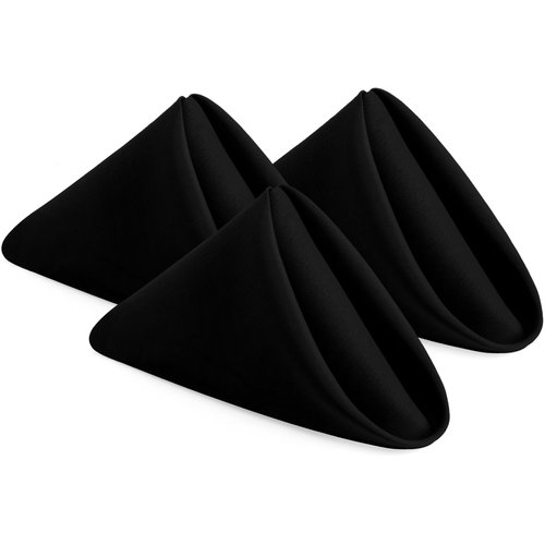 Utopia Home Black Cloth Napkins (12 Pack, 17x17 Inches), Ideal Dinner Napkins for Party, Wedding and Lunch/Dinner