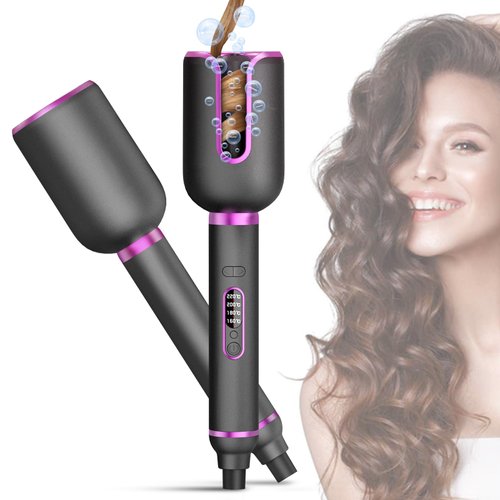 Sindax Automatic Curling Iron, Curling Wand with 1 Inch Professional Ionic Rotating Barrel to Ease Frizz, 4 Adjustable Temps & Dual Voltage, Anti-Scald Design Auto Hair Curlers for All Ages Safety