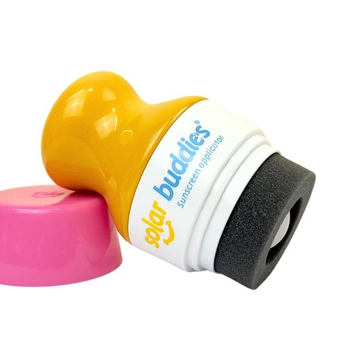 Solar Buddies Sunscreen Applicator - Blue & Pink Duo - BPA-Free Refillable Roll on Sponge Sunscreen, Suncream & Lotion Applicator For Kids, Adults & Families - Holds 3.4fl oz, Perfect Size for Travel