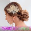 GENBREE Peacock Hair Clip 1920s Feather Hair Piece Crystal Headband Prom Party Head Accessories for Women and Girls