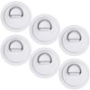 TOBWOLF 6 Pack 4.33" / 11cm Stainless Steel D-Ring Patch for Inflatable Boat Kayak Dinghy SUP, Circular D-Ring PVC Patch Stand-Up Paddleboard Canoe Rafting Accessories, NO Glue Included - White