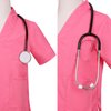 Gorkonpy Doctor Costume for Kids Boys Girls Toddler Doctor Costume with Lab Coat Halloween Party Dress Up (Pink, 6-7 Years)