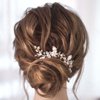 YBSHIN Pearl Bride Wedding Hair Pins Silver Crystal Hair Pieces Rhinestone Hair Clips Bridal Hair Accessories for Women and Girls (Pack of 3)